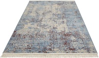 NOURISTAN Designteppich »Robina«, rechteckig, 1 mm Höhe, Faltbarer Deko-Teppich, Orient Optik, Vintage Design, Fransen, Wohnzimmer, Schlafzimmer, Robust, Pflegeleicht