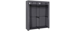 Songmics - Kleiderschrank, faltbar, 140 x 43 x 174 cm, grau RYG02GY