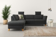 Home affaire Ecksofa »Trelleborg«, Federkern-Polsterung, wahlweise mit Bettfunktion und Stauraum, Kopfstützen optional