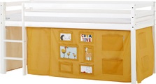 Hoppekids Hochbett, mit Matratze und Textil-Set