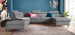 exxpo - sofa fashion Wohnlandschaft, inkl. Kopf- bzw. Rückenverstellungwahlweise mit Bettfunktion und Bettkasten
