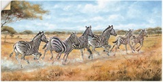 Artland Wandbild »Laufende Zebras«