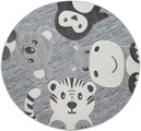 Paco Home Kinderteppich »Tweet 461«, rund, 8 mm Höhe, Flachgewebe mit Hoch-Tief-Effekt, Motiv Tiere, In- und Outdoor geeignet, Kinderzimmer