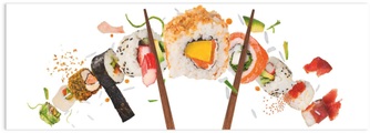 Reinders!, Reinders! Glasbild »Glasbild Sushi Gesund - Fisch - Reis - Japanisch«, Essen, (1 St.)