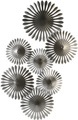 GILDE Wanddekoobjekt »Wandrelief Dandelion, silberfarben«, Wanddeko, aus Metall, bestehend aus 7 Blüten, Wohnzimmer