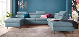 exxpo - sofa fashion Wohnlandschaft, inkl. Kopf- bzw. Rückenverstellungwahlweise mit Bettfunktion und Bettkasten
