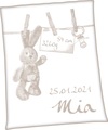Unicade, Unicade Babydecke »Unicade® Hase«, Individuelle, mit Ihrem Wunschnamen und Geburtsdatum gewebte Babydecke (personalisiert)