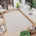 Carpet City Teppich »SANTORINI 58377«, rechteckig, 5 mm Höhe, In/- Outdoor geeignet, 3D-Effekt, Rauten-Optik, Wohnzimmer, Balkon, Terrasse