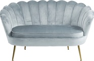 Muschelsofa Samt hellgrau 136