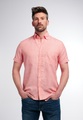 ETERNA KURZARM HEMD REGULAR FIT UPCYCLING SHIRT LEINEN PFIRSICH