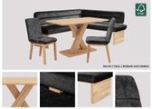 Home affaire Eckbankgruppe »Louise + Miles Essecke Sitzgruppe Eckbank Küchenbank«, (Set, 4 tlg., 4er), Sitzgruppe Esszimmer Stühle Tisch und Bank bequem gepolstert