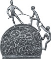 Casablanca by Gilde Dekofigur »Design Skulptur Lifting, silberfarben«, (1 St.), Dekoobjekt, aus Metall, Höhe 21 cm, antikfinish, Wohnzimmer
