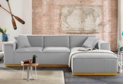 Home affaire Ecksofa »Terry«, mit offener Kedernaht und Holzuntergestell