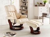 Mca furniture, MCA furniture Relaxsessel »Calgary«, Fernsehsessel XXL 360°drehbar inkl. Hocker mit Lederbezug, belastbar bis 180 kg