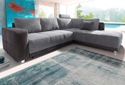 Places of Style Ecksofa, mit Bettfunktion, Bettkasten und Federkern, wahlweise mit 1 oder 3 Kopfstützen, Ottomane links oder rechts montierbar