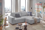 ED EXCITING DESIGN Ecksofa »Elba«, frei im Raum stellbar, mit 2 Rückenkissen, in Cord