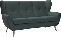 exxpo - sofa fashion 3-Sitzer »ALVESTA, Loungesofa, Küchensofa, hoher Sitzkomfort, Ohrenbackensofa«, gemütliche Rückenlehne, mit Knopfheftung und hohen Holzfüssen, in Cord