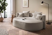 LeGer Home by Lena Gercke 2,5-Sitzer »ISALIE, rundes Loungesofa, mit Kissen, perfekt gepolstert«, moderne Stoffe, mit 4 Zierkissen, extra grosse Sitzfläche