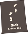 Unicade, Unicade Babydecke »Unicade® Füsschen«, Individuelle, mit Ihrem Wunschnamen und Geburtsdatum gewebte Babydecke (personalisiert)