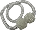 GARDINIA Raffhalter »Raffhalter Flex-V mit Magnet«, (2 St.), mit gewebten Band mit Kugeln in Perlenoptik