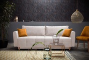 INOSIGN Schlafsofa »Nordic metallic«, mit Federkern und Metallbeinen, Steppung im Sitzbereich
