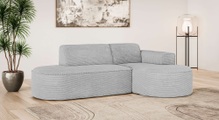 GOODproduct Ecksofa »ADELLA Design-Sofa mit Recamiere rechts/links, 248/159/76 cm« L-Form mit Wellenunterfederung, runde Form, auch in Cord