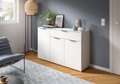 INOSIGN Sideboard »Raio, Breite 135 cm, 3 Türen, 1 Schubkasten, Oberboden mit Glasplatte«, Anrichte, Kommode, Schrank