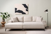 andas Sitzgruppe »TVINNU, Polsterecke mit Hocker, L-Form, Sofa in Cord«, (Set, 2 tlg.), mit aufwendiger Kedernaht, schwarze Füsse