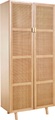 LeGer Home by Lena Gercke, LeGer Home by Lena Gercke Highboard »Lina«, Mit Rattan Einsatz, 4 Innenfächer, teilmassiv