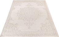 Paco Home Teppich »Rimini 412«, rechteckig, Flachgewebe, Uni Farben, Hoch-Tief Effekt, In- und Outdoor geeignet