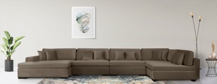 Guido Maria Kretschmer Home&Living Wohnlandschaft »Skara«, (5 St.), Lounge-Sofa mit Federkern-Polsterung, in vielen Bezugsvarianten, auch recycelt