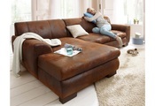 Home affaire Ecksofa »Nika«, MELROSE®, Microfaser oder Struktur, wahlweise mit Bettfunktion
