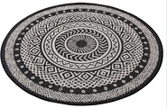 Leonique Teppich »Sia«, rund, 3 mm Höhe, In-und Outdoor geeignet, Mandala, Rund, Wohnzimmer, Balkon, Terrasse, Garten, Pflegeleicht, Flachgewebe