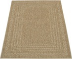 PACO HOME, Paco Home Teppich »Liege 390«, rechteckig, 4 mm Höhe, Flachgewebe, melierte Sisal Optik, mit Bordüre, In- und Outdoor geeignet, Wohnzimmer