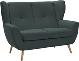 exxpo - sofa fashion 2-Sitzer »ALVESTA, Loungesofa, Küchensofa, hoher Sitzkomfort, Ohrenbackensofa«, gemütliche Rückenlehne, mit Knopfheftung und hohen Holzfüssen, in Cord