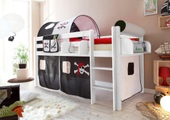 Ticaa Hochbett »Malte« mit Rolllattenrost und Textil-Set
