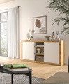INOSIGN, INOSIGN Sideboard »Trinity, Breite 130 cm, 2-türig, 3 offene Fächer, grifflose Fronten«, Anrichte, Kommode, Schrank, Stauraumschrank