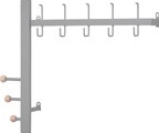 Garderobenleiste, aus Metall, Breite 64 cm