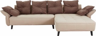 INOSIGN Ecksofa »Charming«, mit farblich abgesetzten Rückenkissen