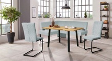 Home affaire Eckbankgruppe »Oliver«, (Set, 4 tlg.), Eckbank mit Wellenunterfederung im Sitz, Tisch Massiv Eiche