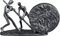 Casablanca by Gilde Dekofigur »Design Skulptur Heavy Rock, silberfarben«, (1 St.), Dekoobjekt, aus Metall, Höhe 12,5 cm, antikfinish, Wohnzimmer