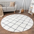 Paco Home Teppich »Luton 663«, rund, Kurzflor, Rauten Muster, Scandi Design, Wohnzimmer, Esszimmer