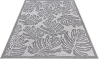 NORTHRUGS Teppich »Monstera«, rechteckig, 4 mm Höhe, Flachgewebe In und Outdoor geeignet, Florales Design, gekettelt, Wohnzimmer, Balkon, Terrasse, Garten, Robust, Pflegeleicht