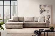 ANDAS, andas Ecksofa »SLEETLAND XXL in Samtvelours oder Vintage-Leder-Optik«, besonders gross und bequem