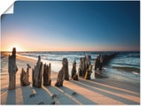 Artland Wandbild »Sonnenuntergang Strand Wellenbrecher«, Meer Bilder, (1 St.), in vielen Grössen & Produktarten - Alubild / Outdoorbild für den Aussenbereich, Leinwandbild, Poster, Wandaufkleber / Wandtattoo auch für Badezimmer geeignet