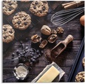Reinders! Glasbild »Glasbild Köstliche Schokolade Cookies - Zutaten - Walnüsse - Backen«, Süssigkeiten, (1 St.)