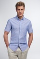 Eterna, ETERNA KURZARM HEMD SLIM FIT UPCYCLING SHIRT OXFORD BLAU/WEISS