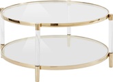 LEONIQUE, Leonique Couchtisch »Ceadda«, mit Metallbeinen und einer Glastischplatte, in 2 Farben, Breite 102 cm