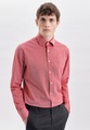 Business Hemd Regular Fit Langarm Uni Herren Rot Bunt 38
