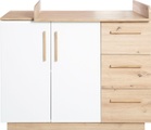 roba® Wickelkommode »Lion, Anthrazit & Artisan Eiche, 2 Türen + 3 Schubladen«, bis 15 kg, Wickeltisch zweifarbig, abnehmbarer Wickelaufsatz, 117,5 cm